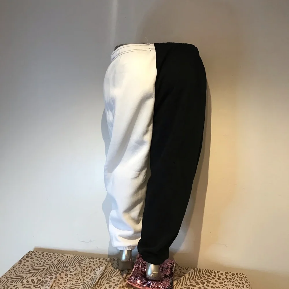 Plus Black/White Double Sided Joggers - Picture 4 of 4